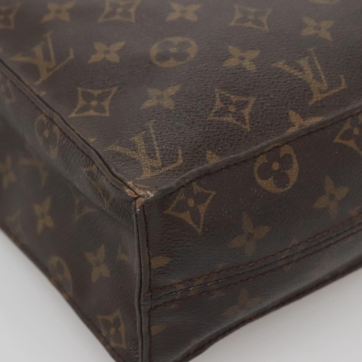 LOUIS VUITTON Monogram Sac Plat Hand Bag M51140 LV Auth 141120