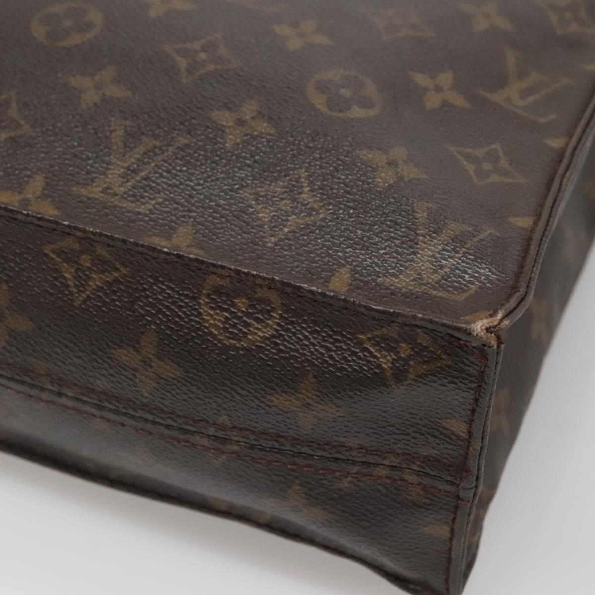 LOUIS VUITTON Monogram Sac Plat Hand Bag M51140 LV Auth 141120