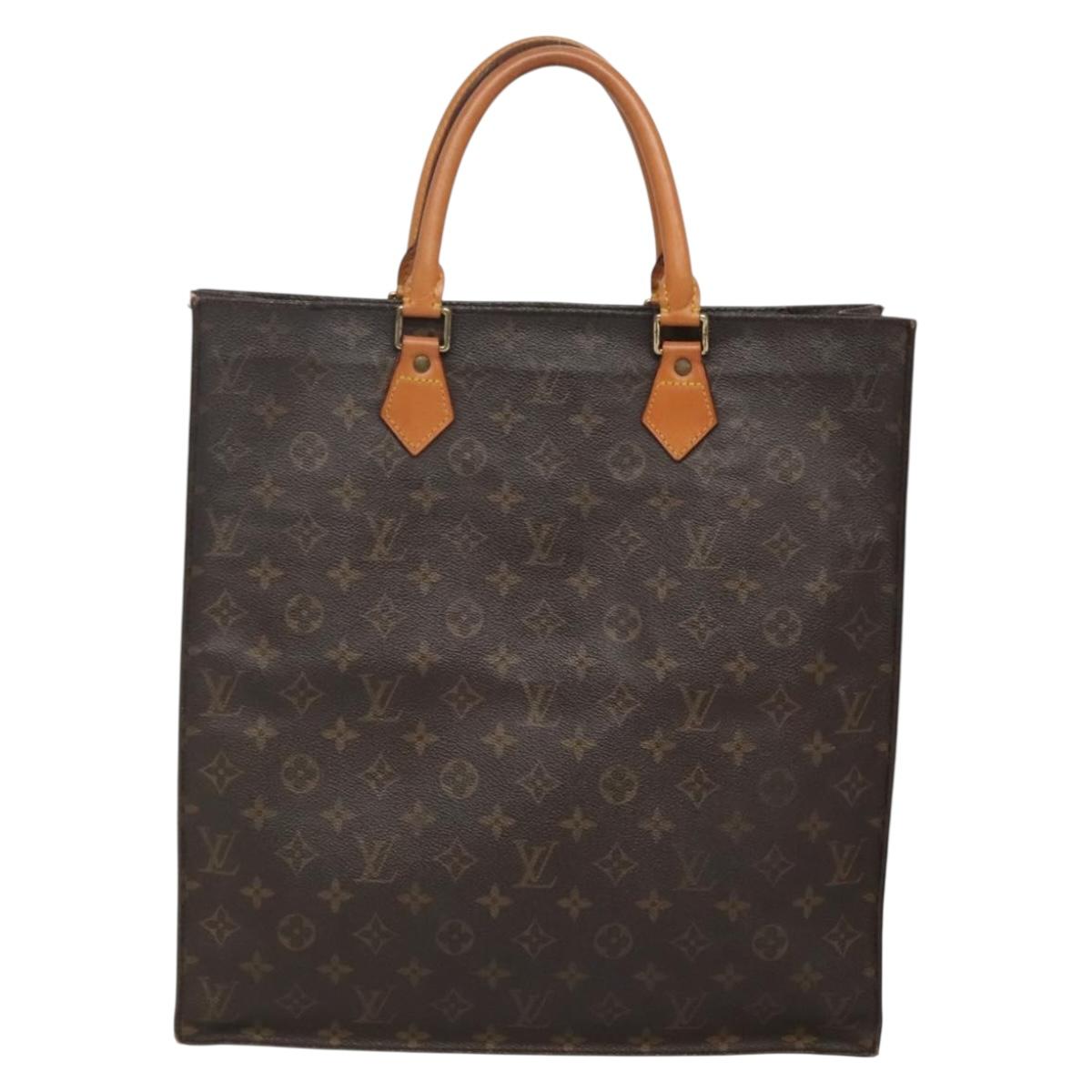 LOUIS VUITTON Monogram Sac Plat Hand Bag M51140 LV Auth 141120