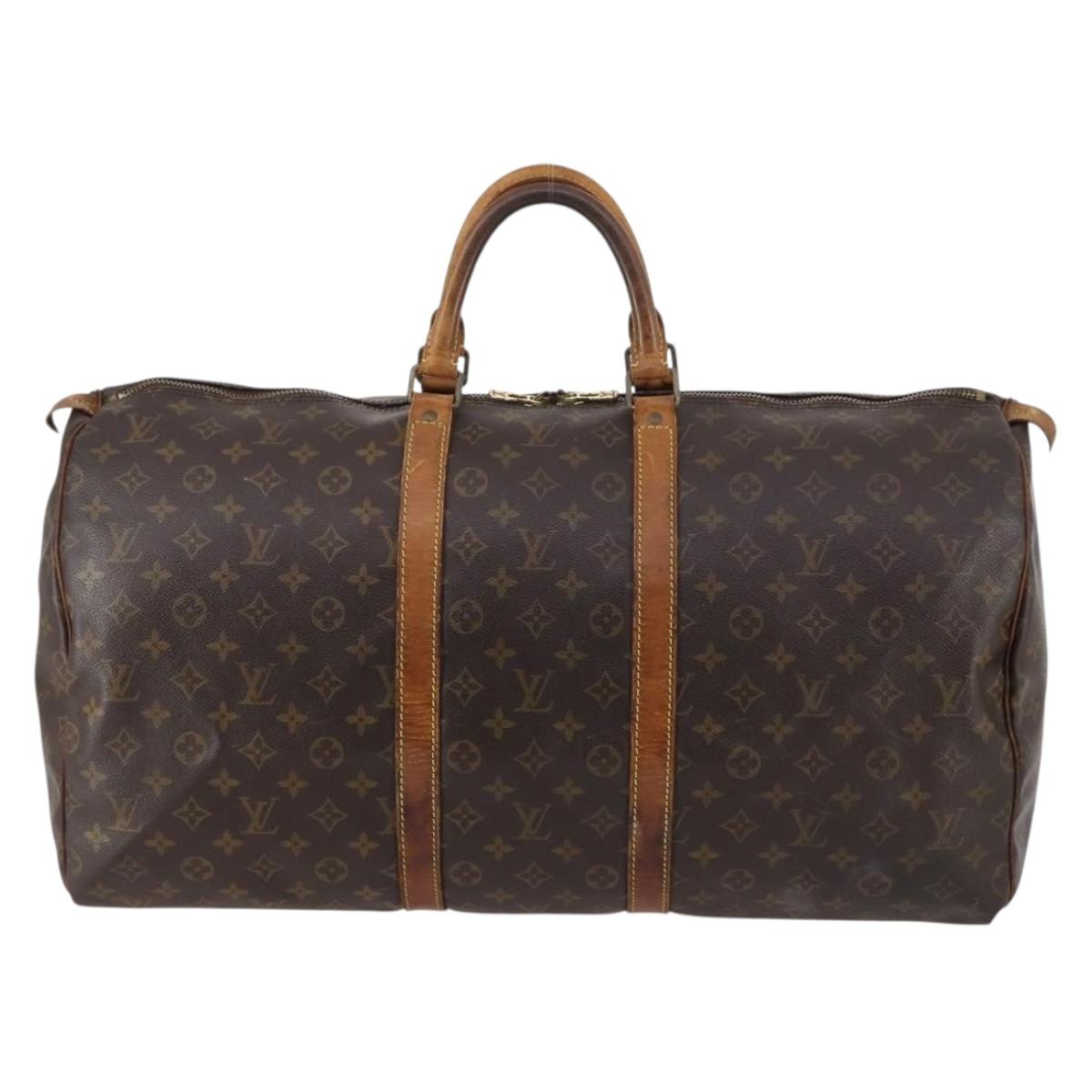 LOUIS VUITTON Monogram Keepall 55 Boston Bag M41424 LV Auth 141123