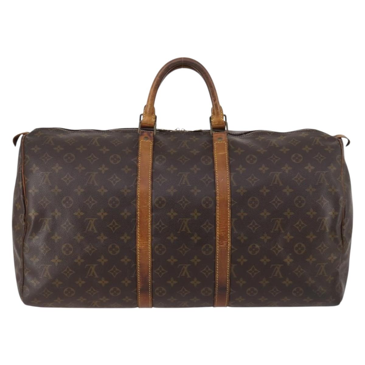 LOUIS VUITTON Monogram Keepall 55 Boston Bag M41424 LV Auth 141123