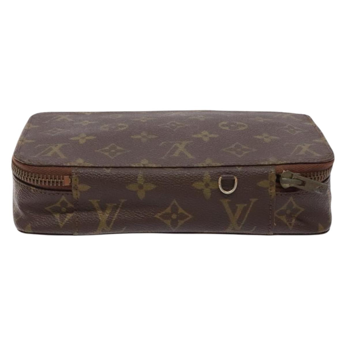 LOUIS VUITTON Monogram Poche Monte Carlo Jewelry Box Vintage M47352 Auth 141127