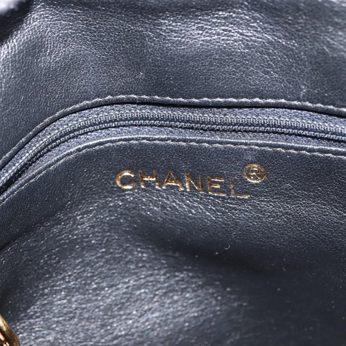 CHANEL Matelasse Shoulder Bag Patent leather Black Gold CC Auth 141133