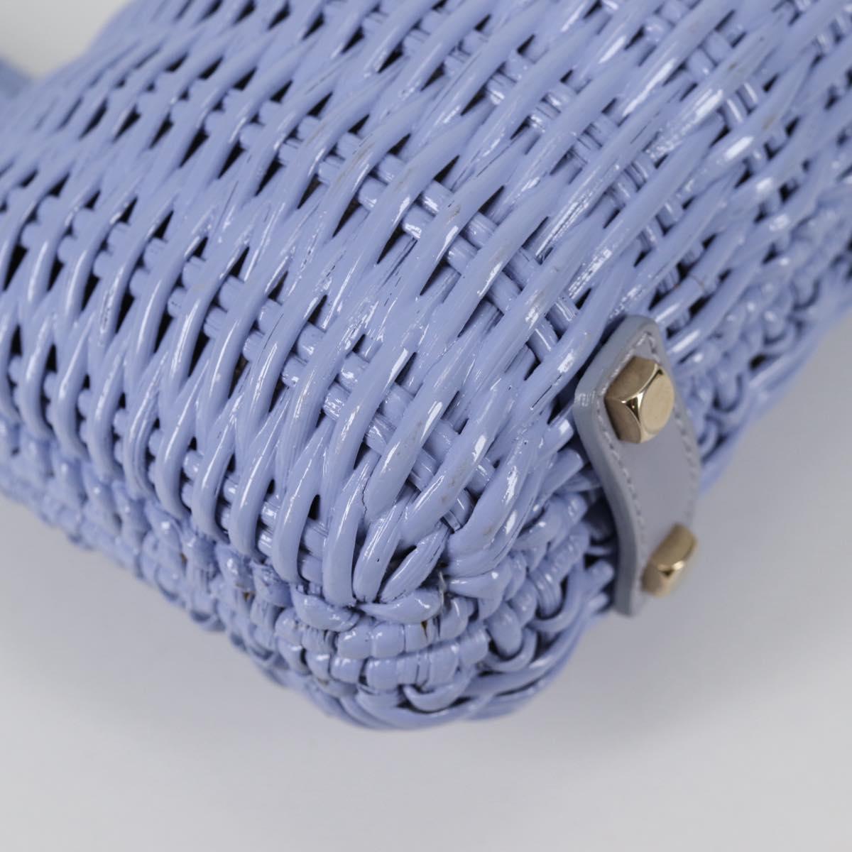 Salvatore Ferragamo Gancini Hand Bag Rattan Purple Gold Auth 141146SAV