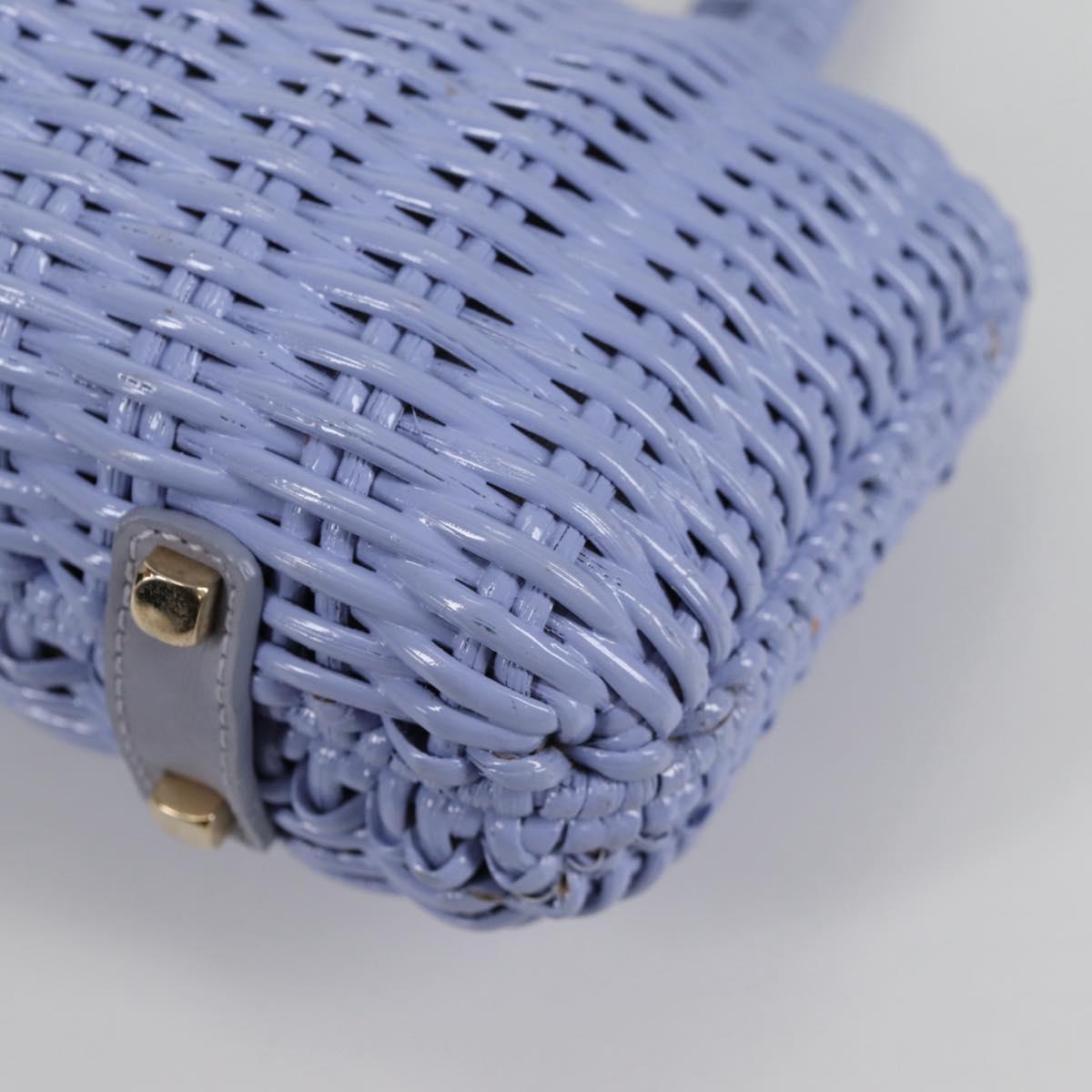 Salvatore Ferragamo Gancini Hand Bag Rattan Purple Gold Auth 141146V
