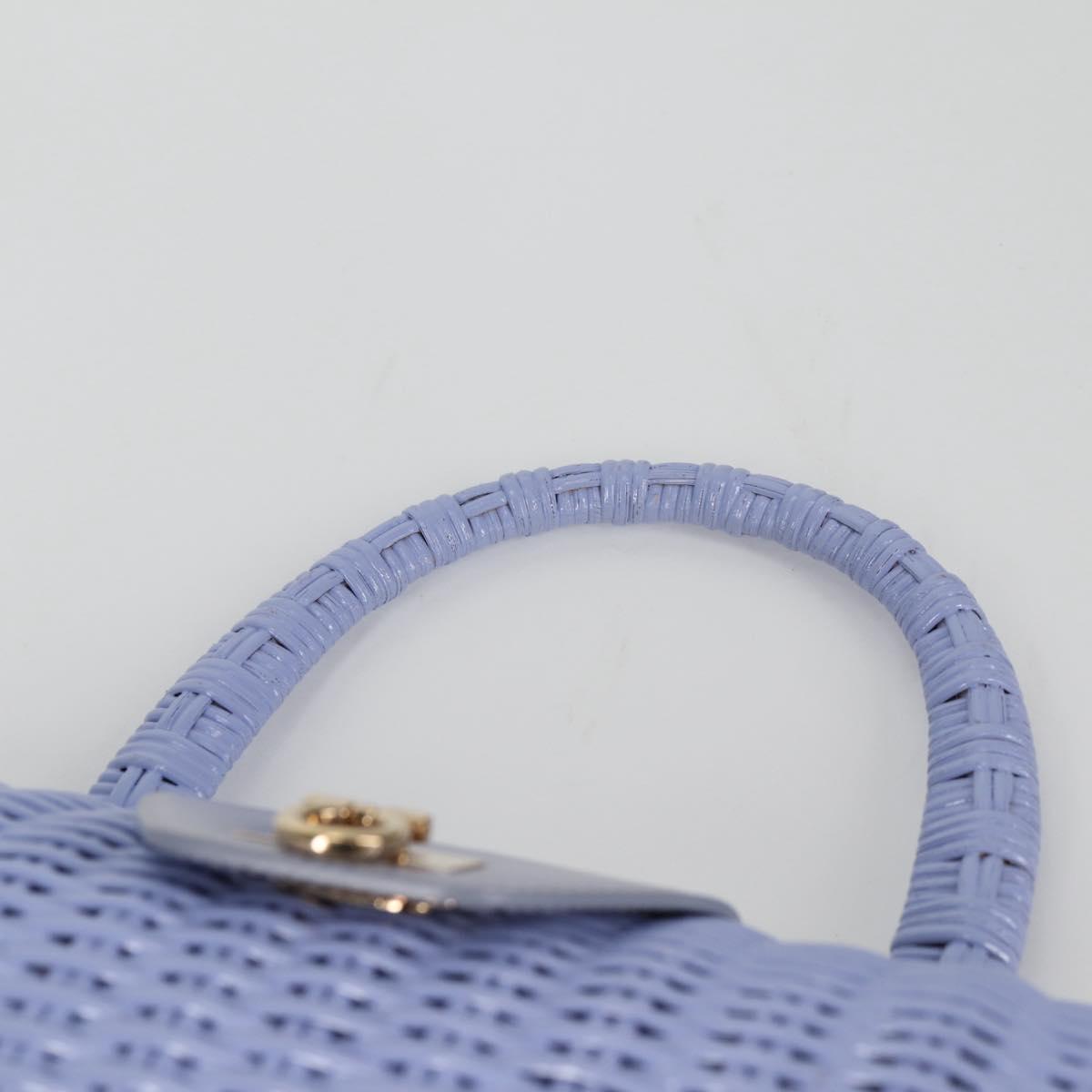 Salvatore Ferragamo Gancini Hand Bag Rattan Purple Gold Auth 141146SAV