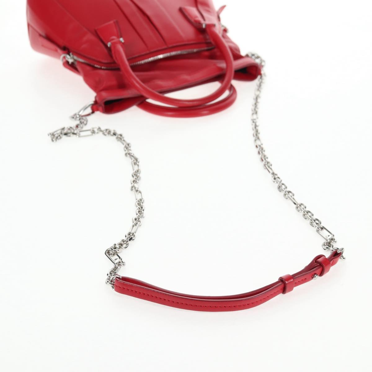 Maison Margiela 5AC Mini Hand Bag Leather 2way Red Silver Auth 141149M