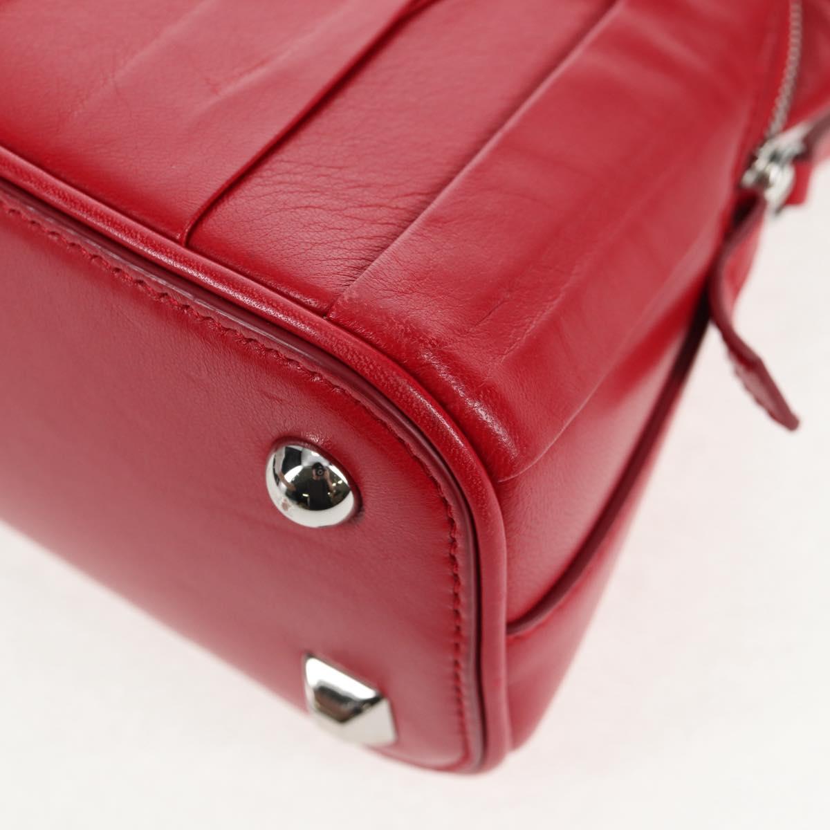 Maison Margiela 5AC Mini Hand Bag Leather 2way Red Silver Auth 141149M