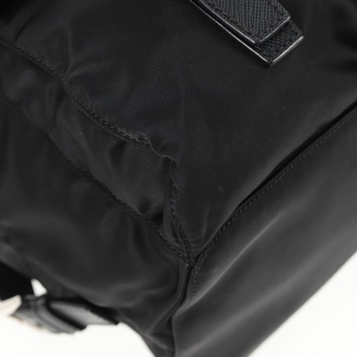 PRADA Sequin Backpack Nylon Black Silver Auth 141151M