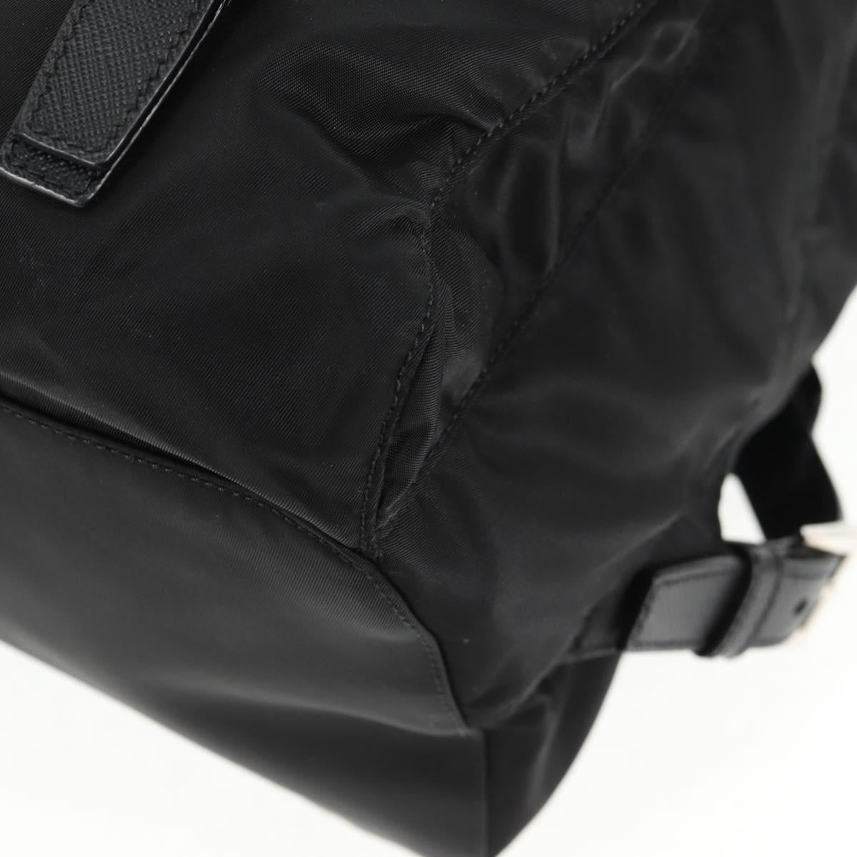 PRADA Sequin Backpack Nylon Black Silver Auth 141151M