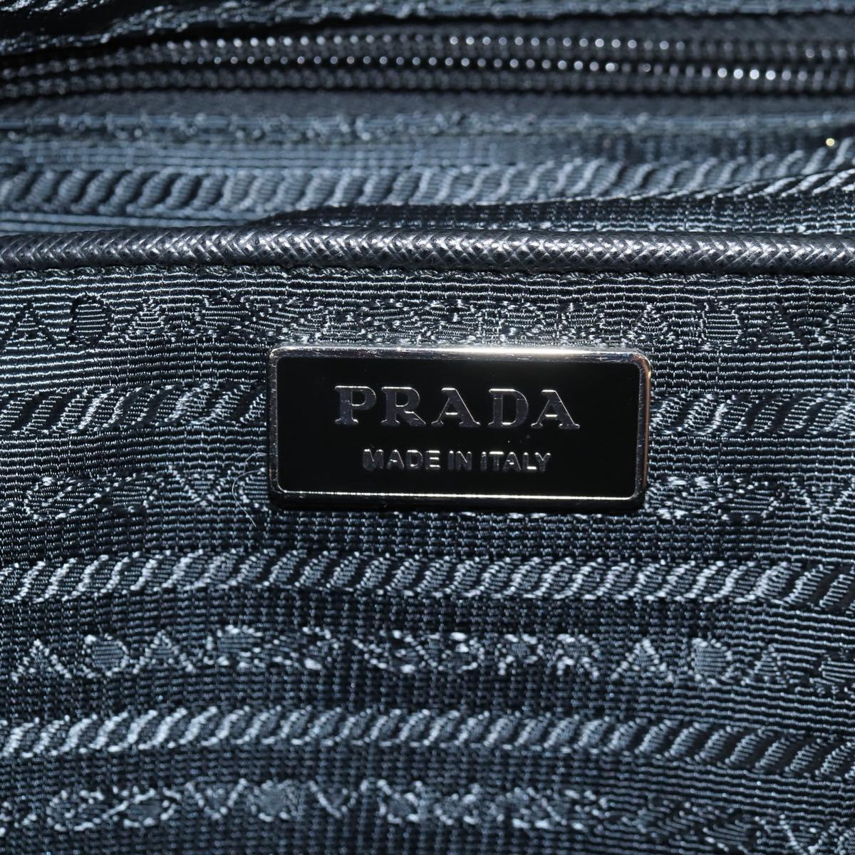 PRADA Sequin Backpack Nylon Black Silver Auth 141151M