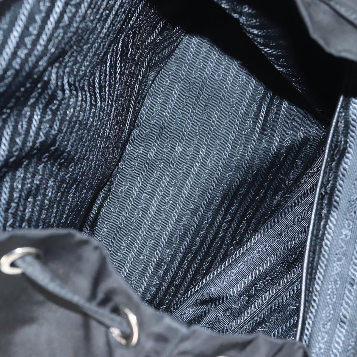 PRADA Sequin Backpack Nylon Black Silver Auth 141151M