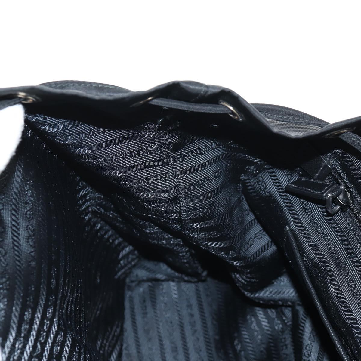 PRADA Sequin Backpack Nylon Black Silver Auth 141151M