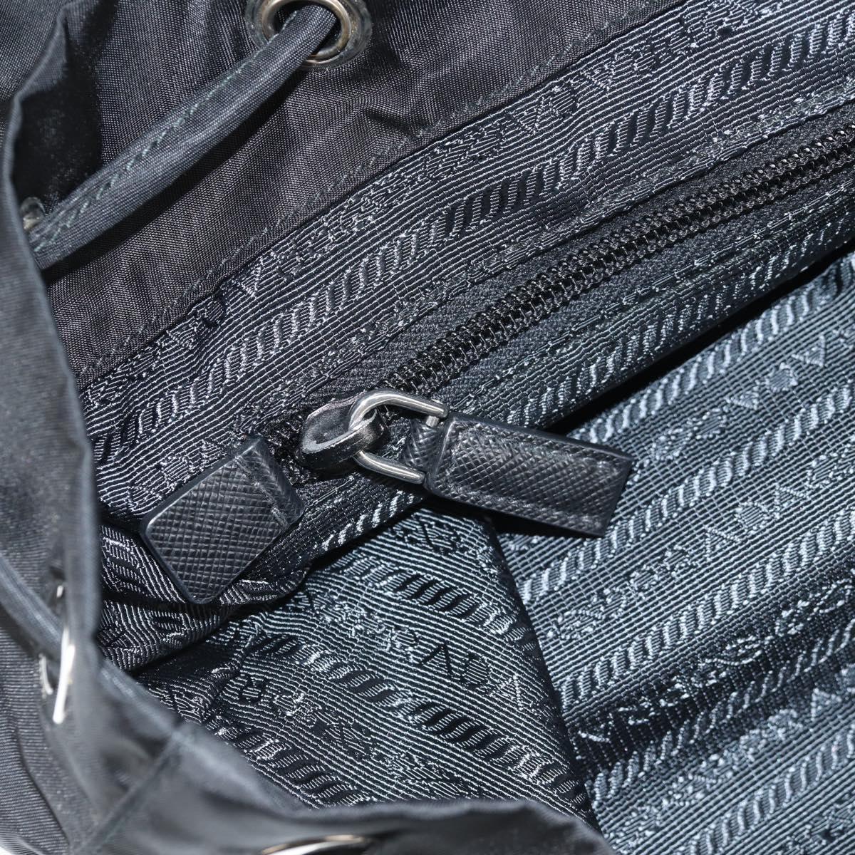 PRADA Sequin Backpack Nylon Black Silver Auth 141151M