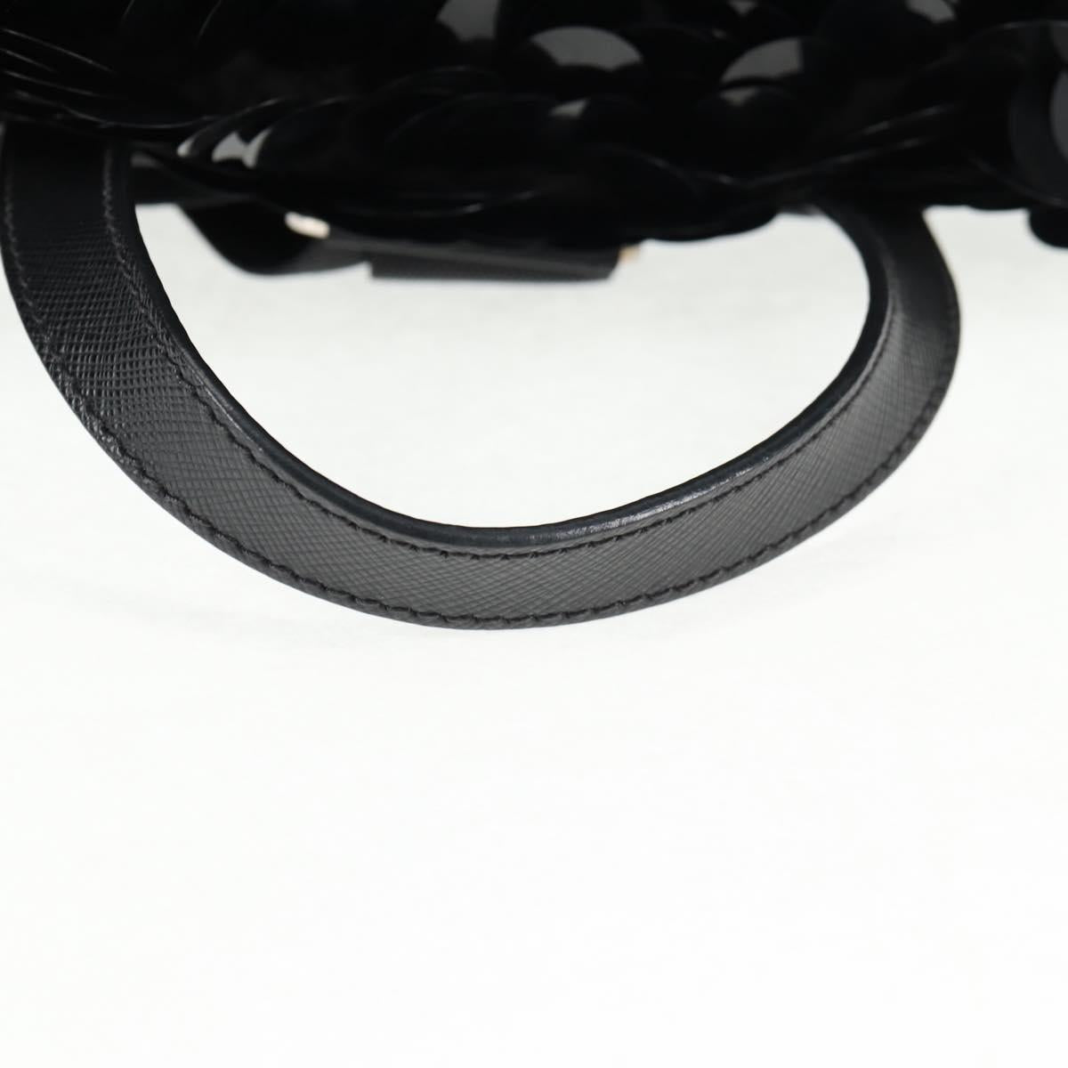 PRADA Sequin Backpack Nylon Black Silver Auth 141151M