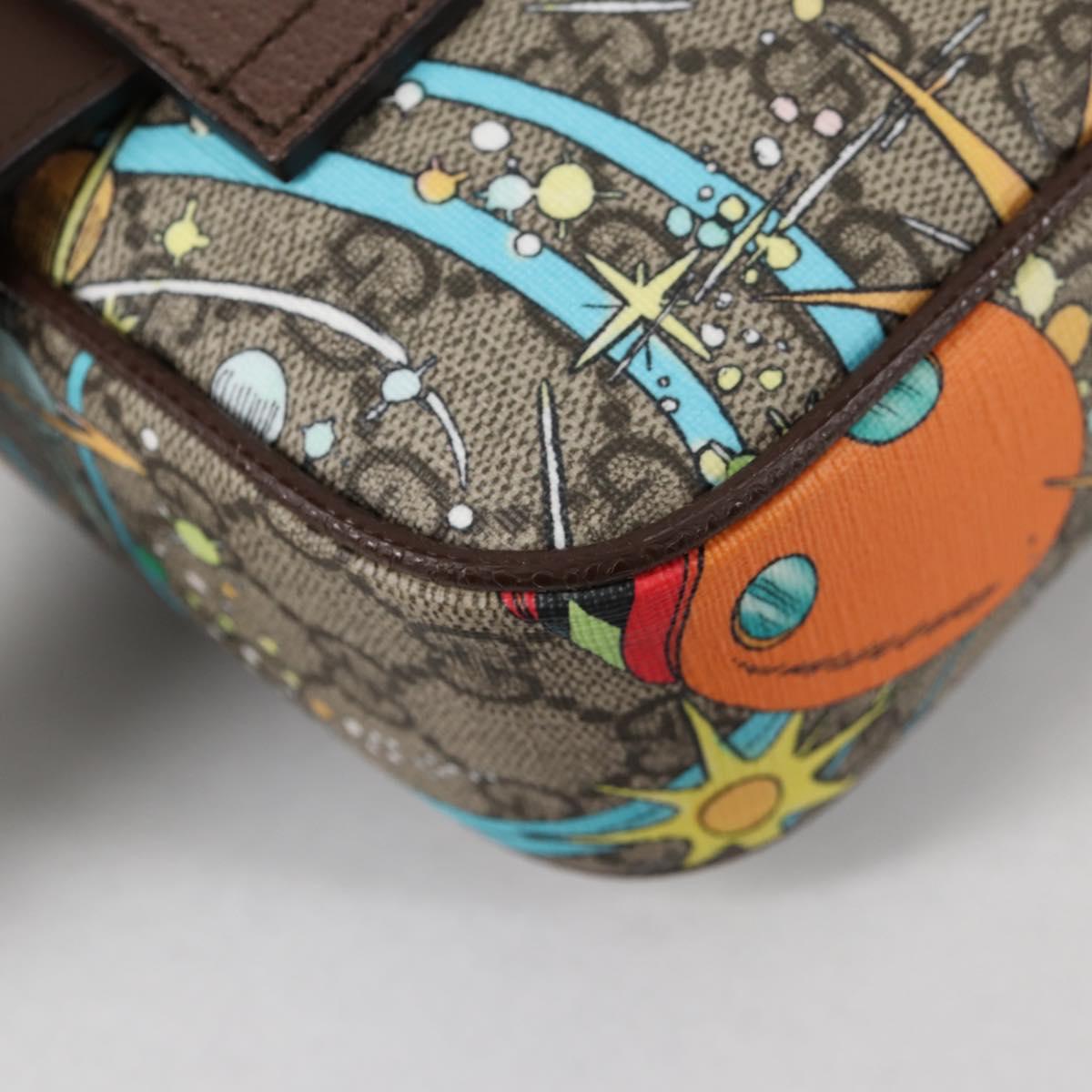 GUCCI GG Supreme Disney Collaboration Waist Bag PVC Beige 602695 Auth 141153SM