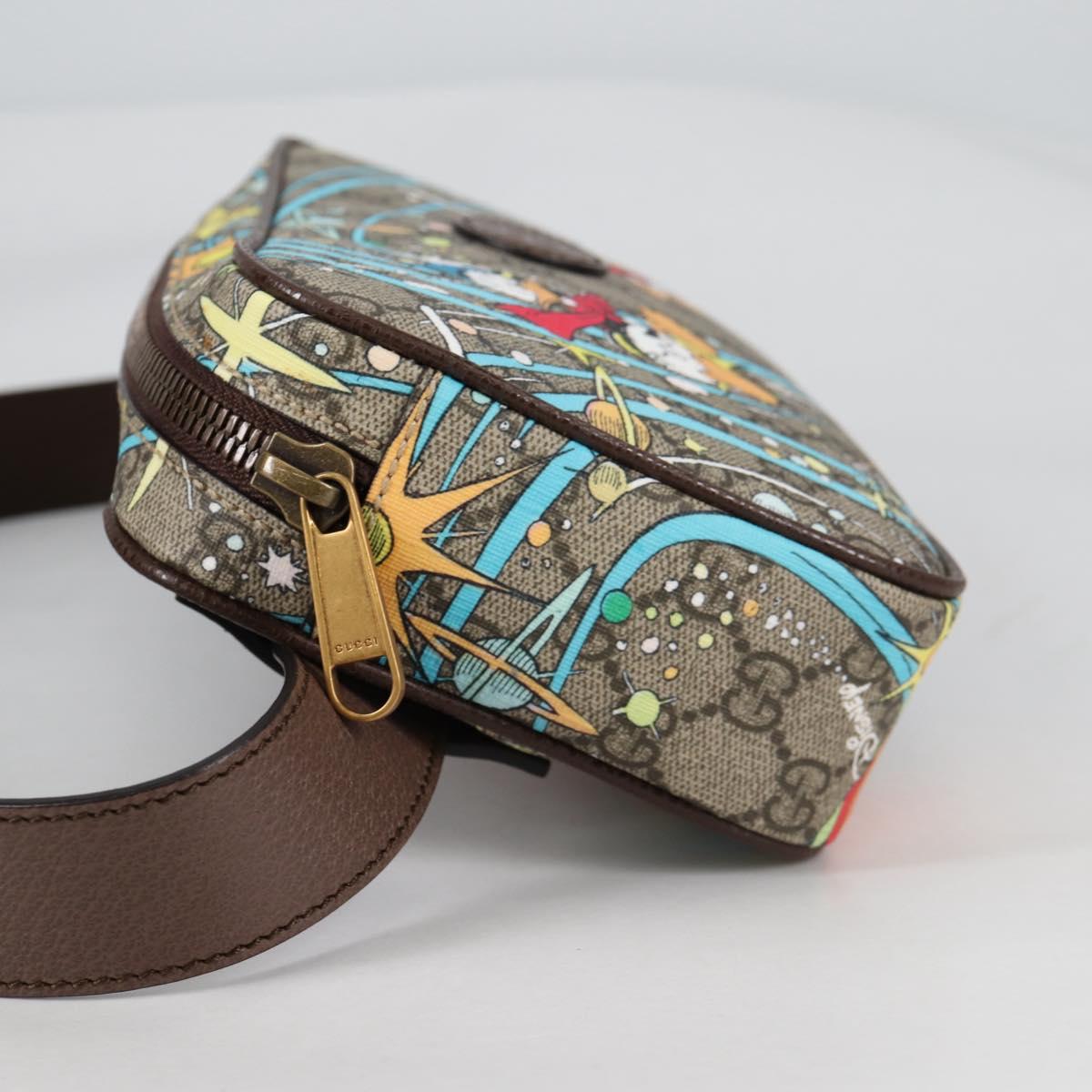 GUCCI GG Supreme Disney Collaboration Waist Bag PVC Beige 602695 Auth 141153SM