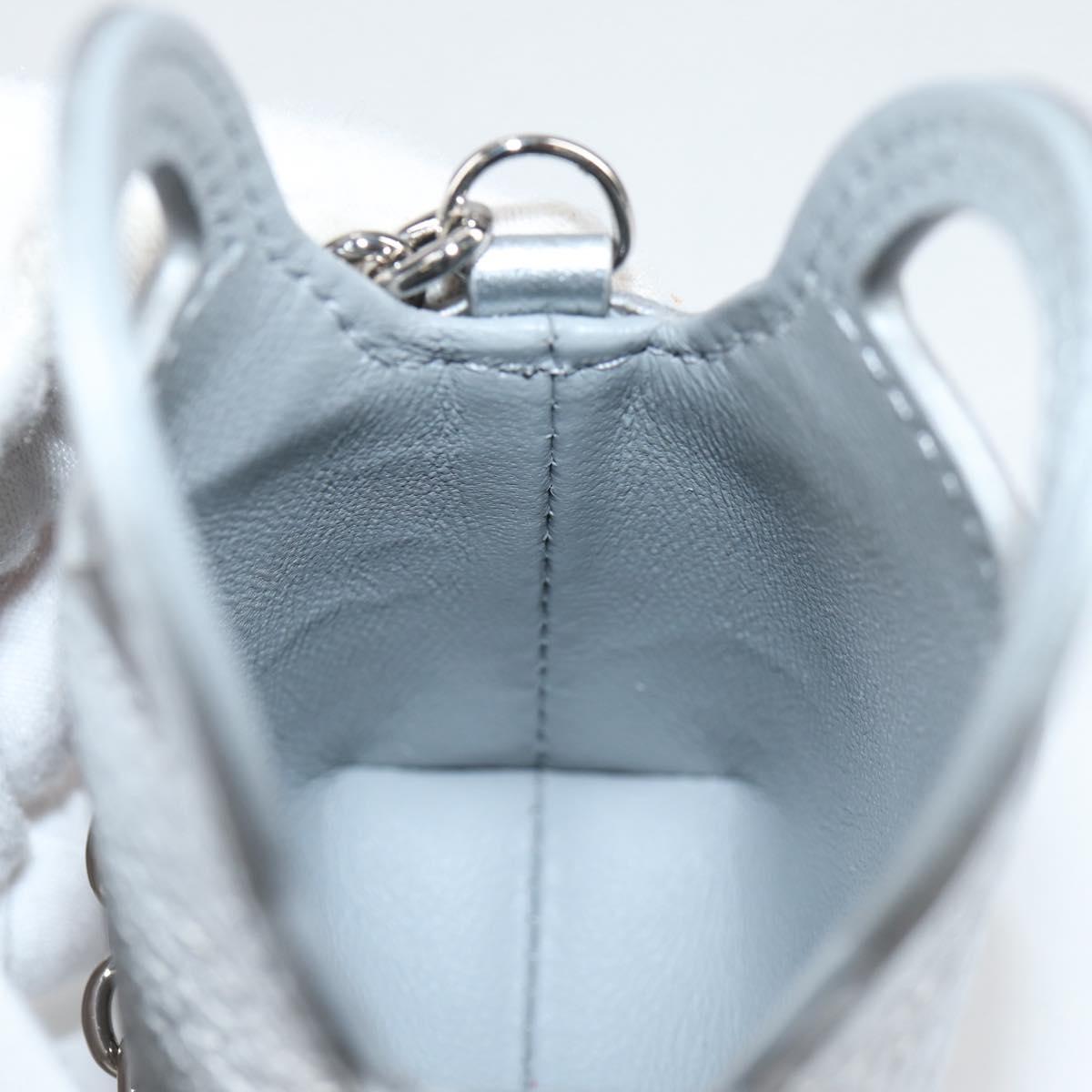 TIFFANY&Co. Return To Micro Tote Charm Leather Silver Auth 141171M