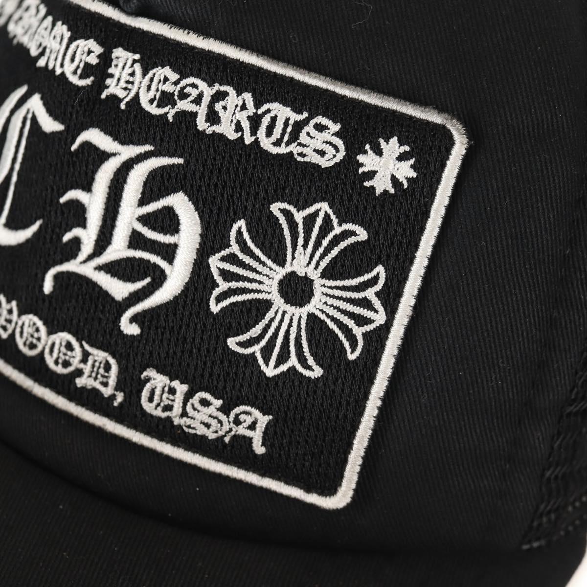 Chrome Hearts CH Patch Cross Ball Mesh Tracker Cap Cotton Black Auth 141185M