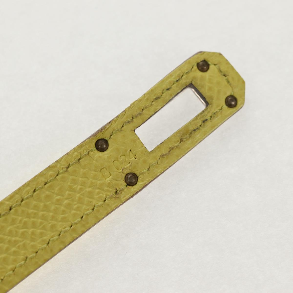 HERMES Kelly Long Wallet Leather Yellow Silver Auth 141186M