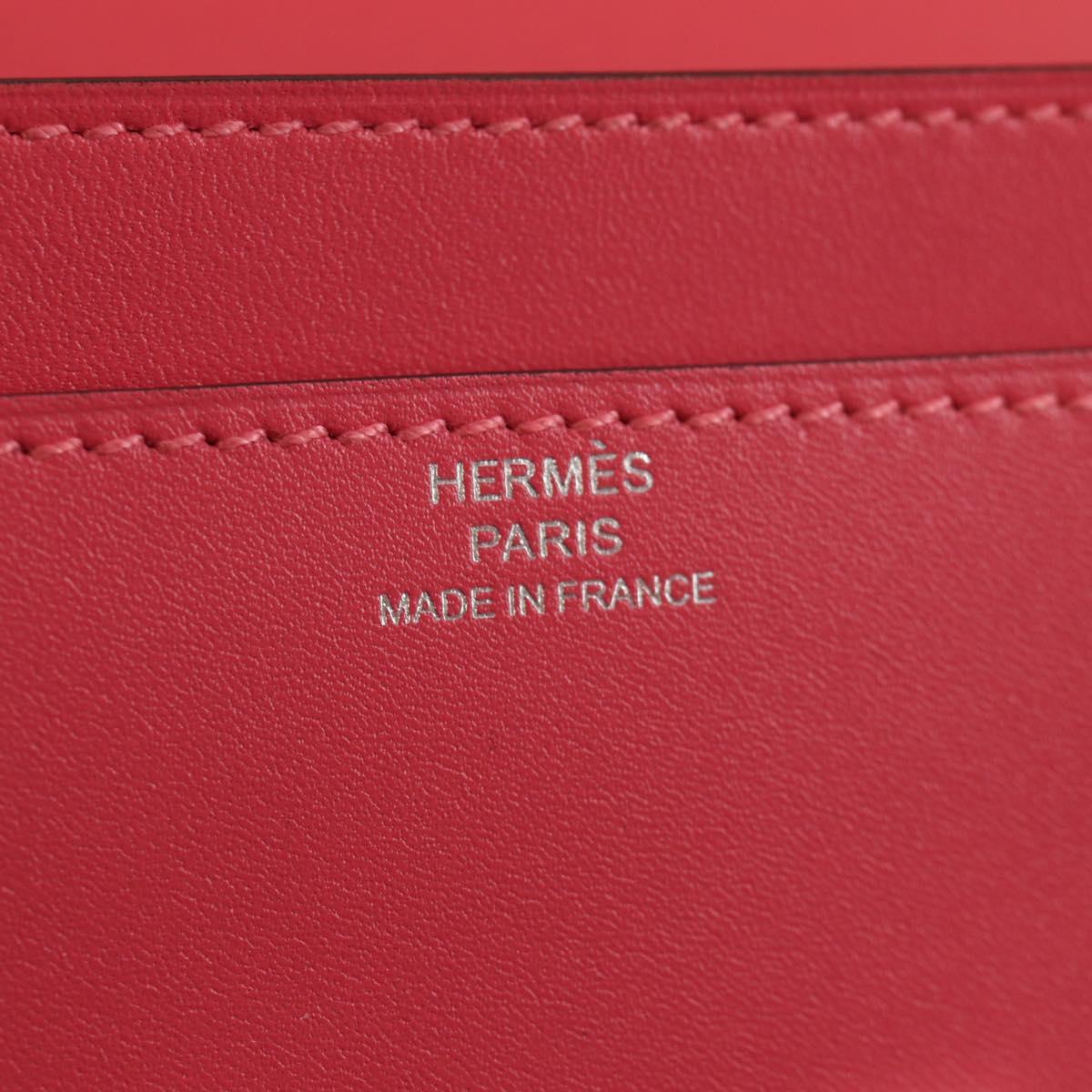 HERMES Constance Long Wallet Leather Pink Auth 141188M