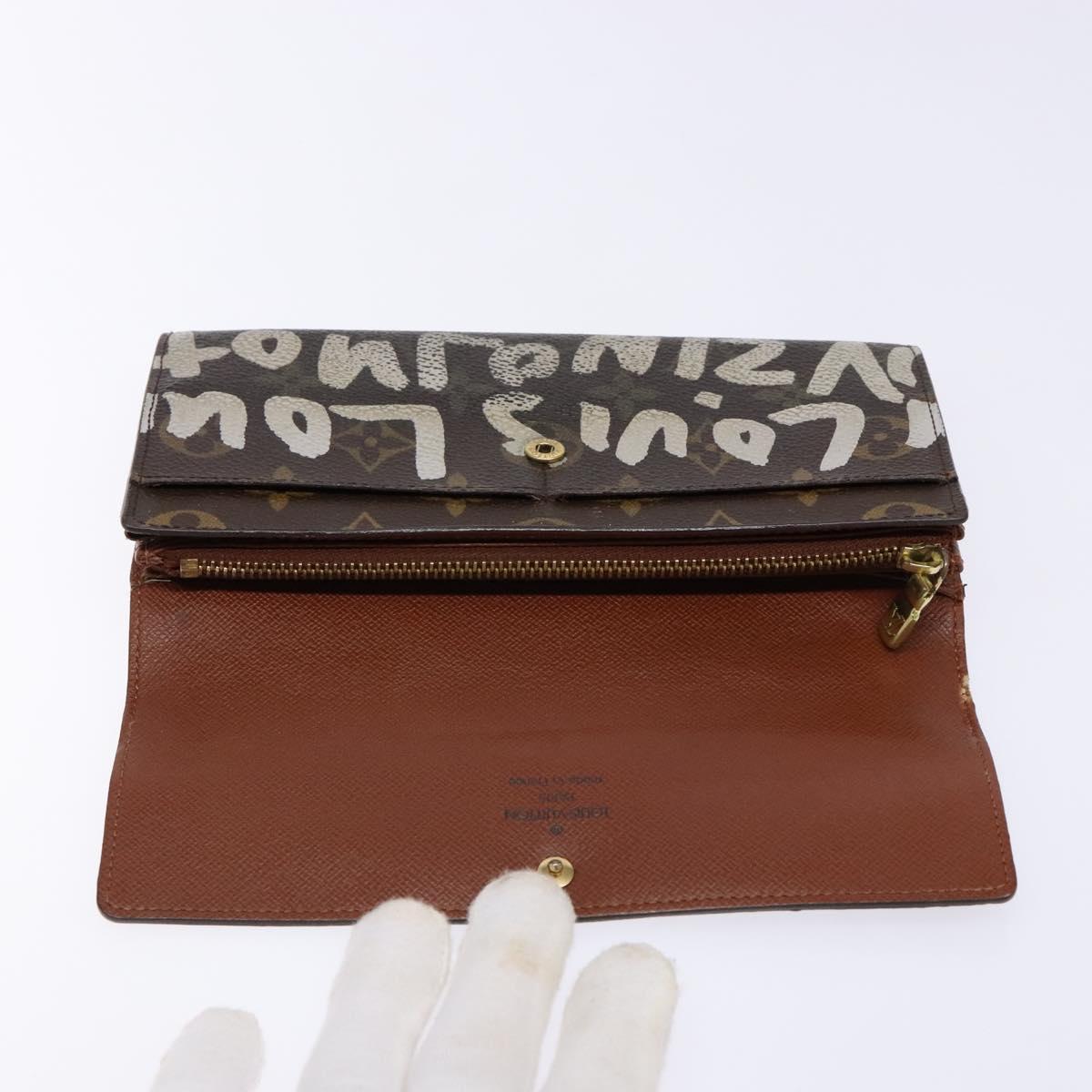 LOUIS VUITTON Monogram Graffiti Porte Monnaie Credit White M92189 LV Auth 141190