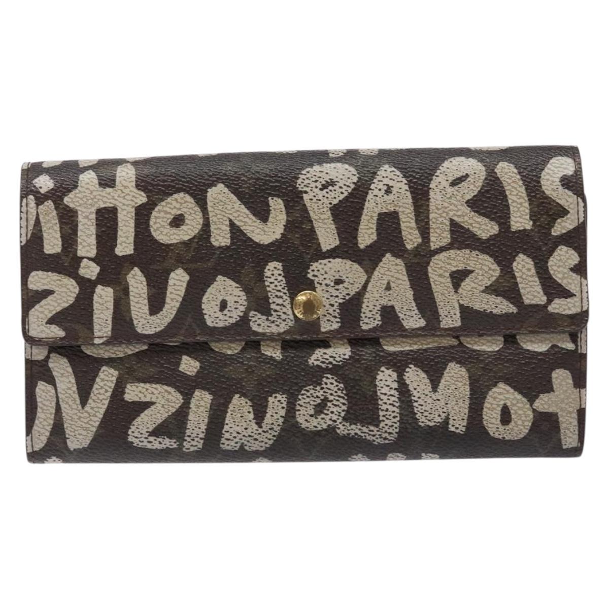 LOUIS VUITTON Monogram Graffiti Porte Monnaie Credit White M92189 LV Auth 141190