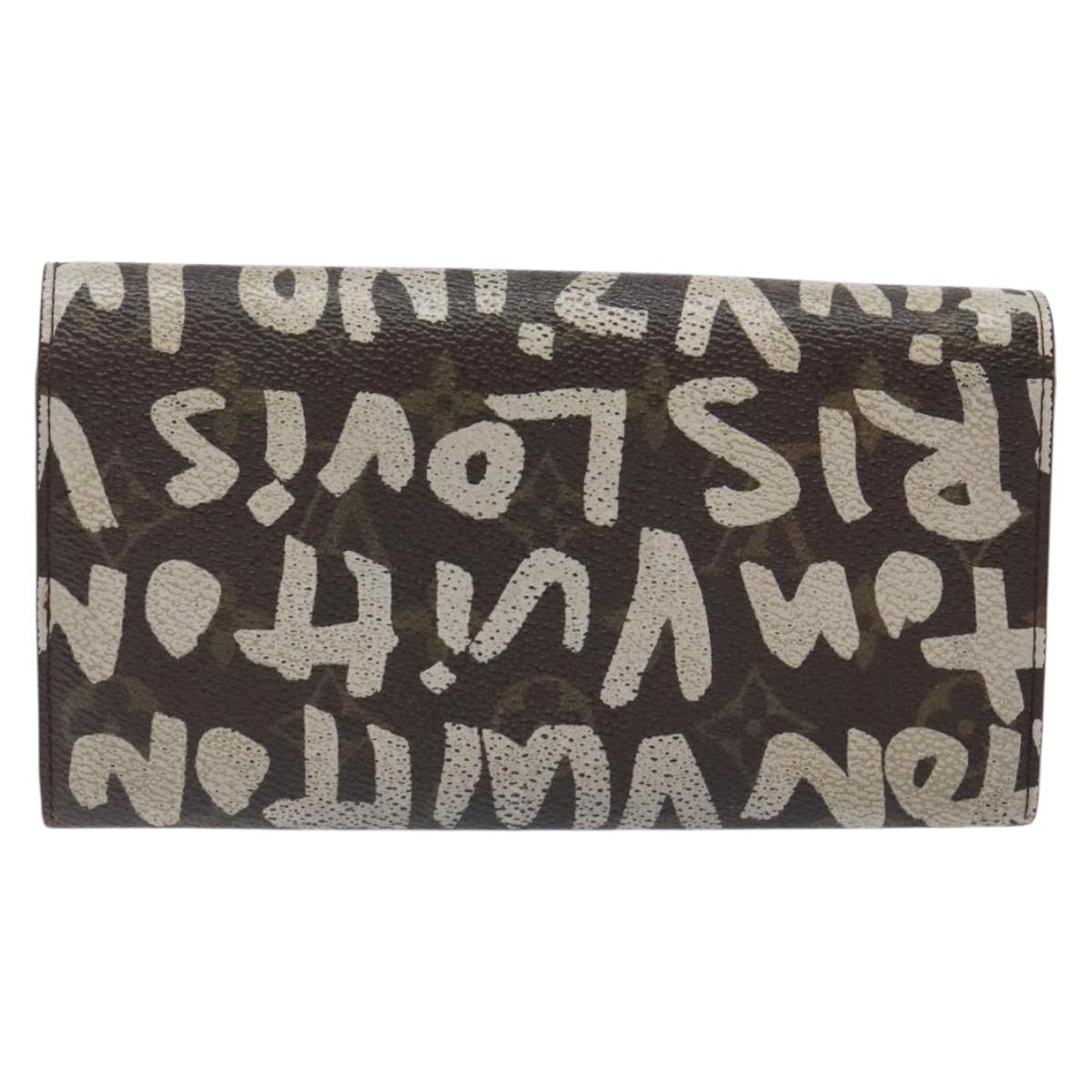 LOUIS VUITTON Monogram Graffiti Porte Monnaie Credit White M92189 LV Auth 141190