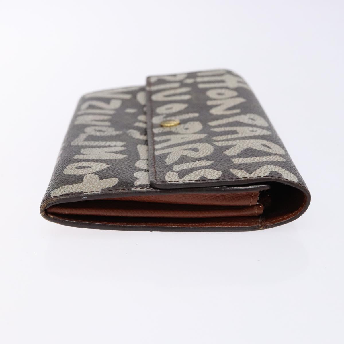 LOUIS VUITTON Monogram Graffiti Porte Monnaie Credit White M92189 LV Auth 141190