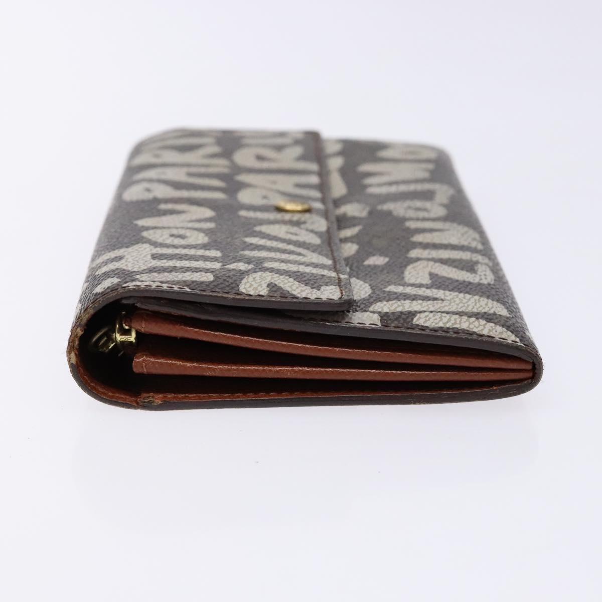 LOUIS VUITTON Monogram Graffiti Porte Monnaie Credit White M92189 LV Auth 141190