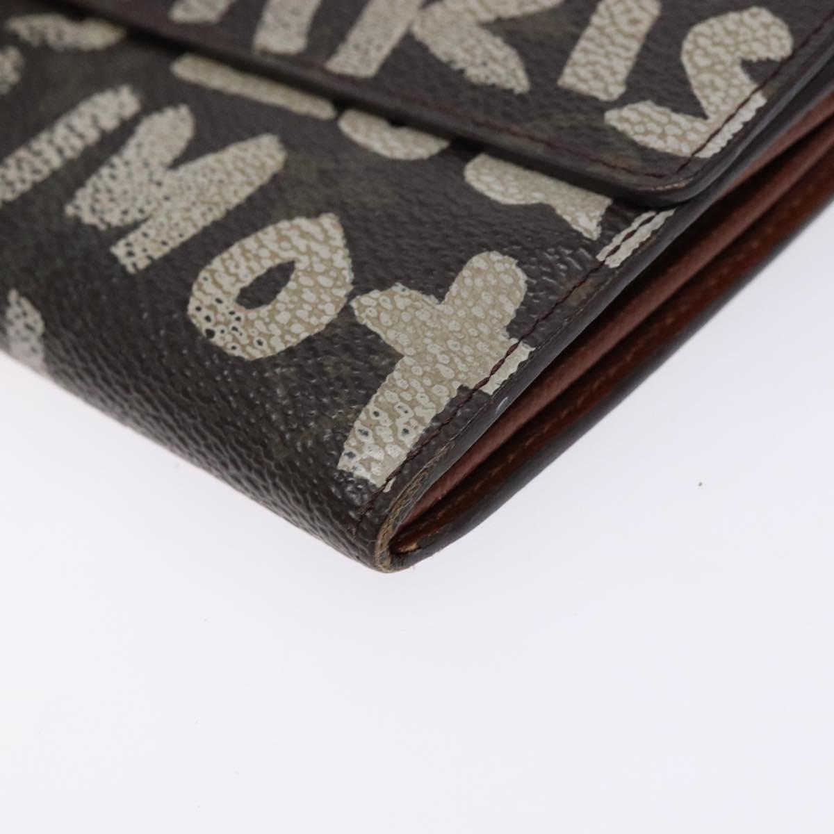 LOUIS VUITTON Monogram Graffiti Porte Monnaie Credit White M92189 LV Auth 141190