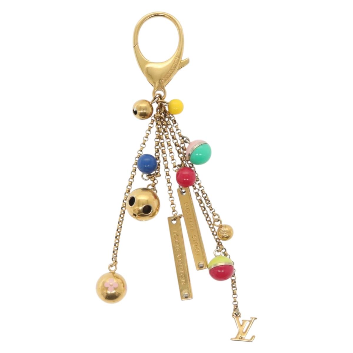 LOUIS VUITTON Porte Cles Grullo Key Holder metal Gold M62227 LV Auth 141198