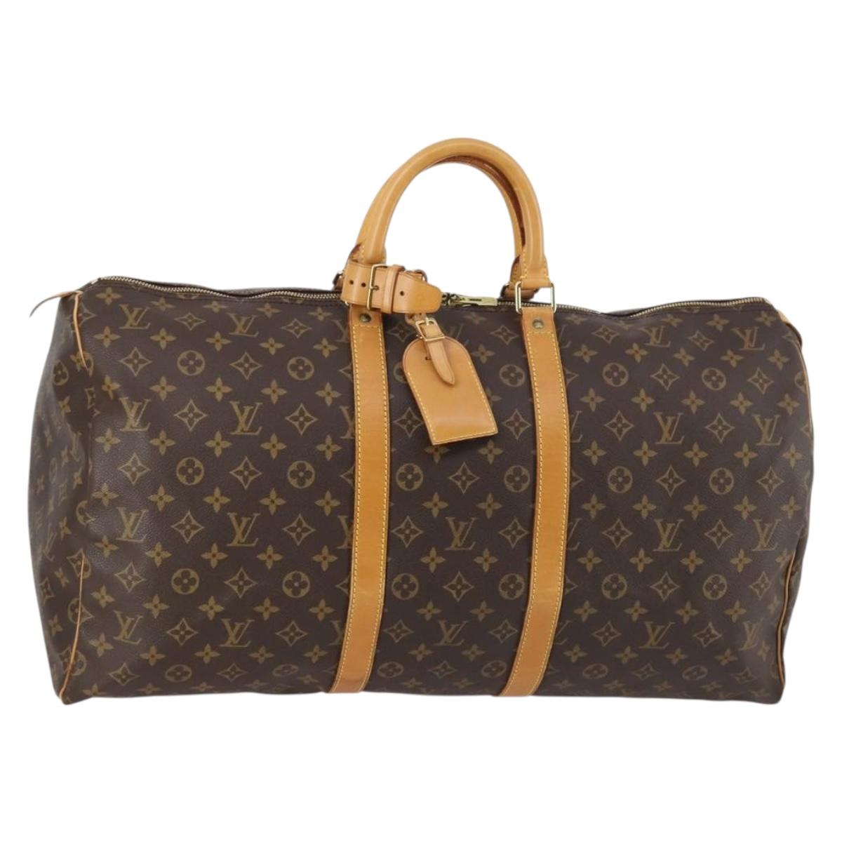 LOUIS VUITTON Monogram Keepall 55 Boston Bag M41424 LV Auth 141213