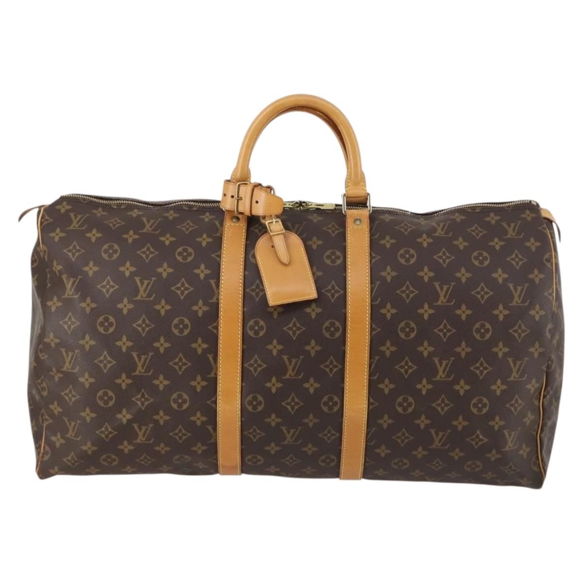 LOUIS VUITTON Monogram Keepall 55 Boston Bag M41424 LV Auth 141213