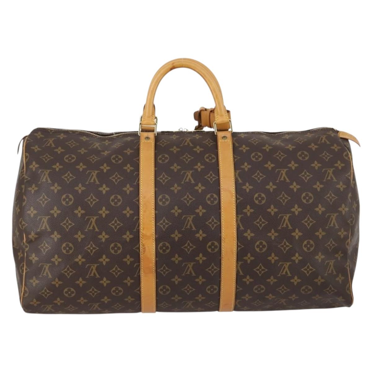 LOUIS VUITTON Monogram Keepall 55 Boston Bag M41424 LV Auth 141213