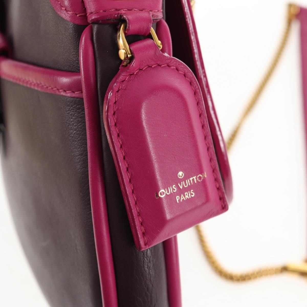 LOUIS VUITTON Art Deco Trappezio Shoulder Bag Leather Pink M97085 Auth 141216V