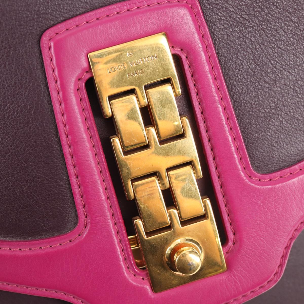 LOUIS VUITTON Art Deco Trappezio Shoulder Bag Leather Pink M97085 Auth 141216V