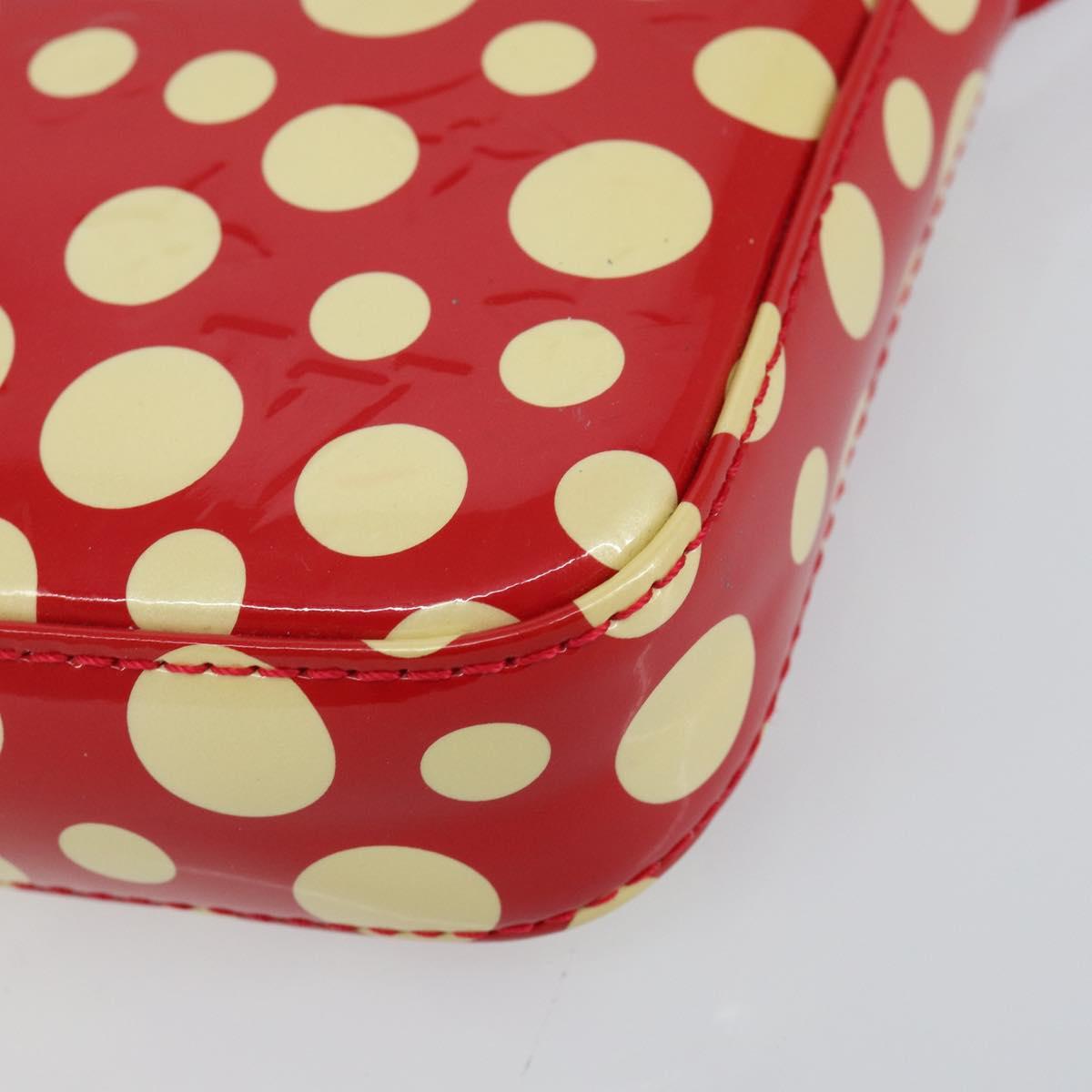 LOUIS VUITTON Vernis Yayoi Kusama Pochette Accessoires Red M91428 Auth 141217SM