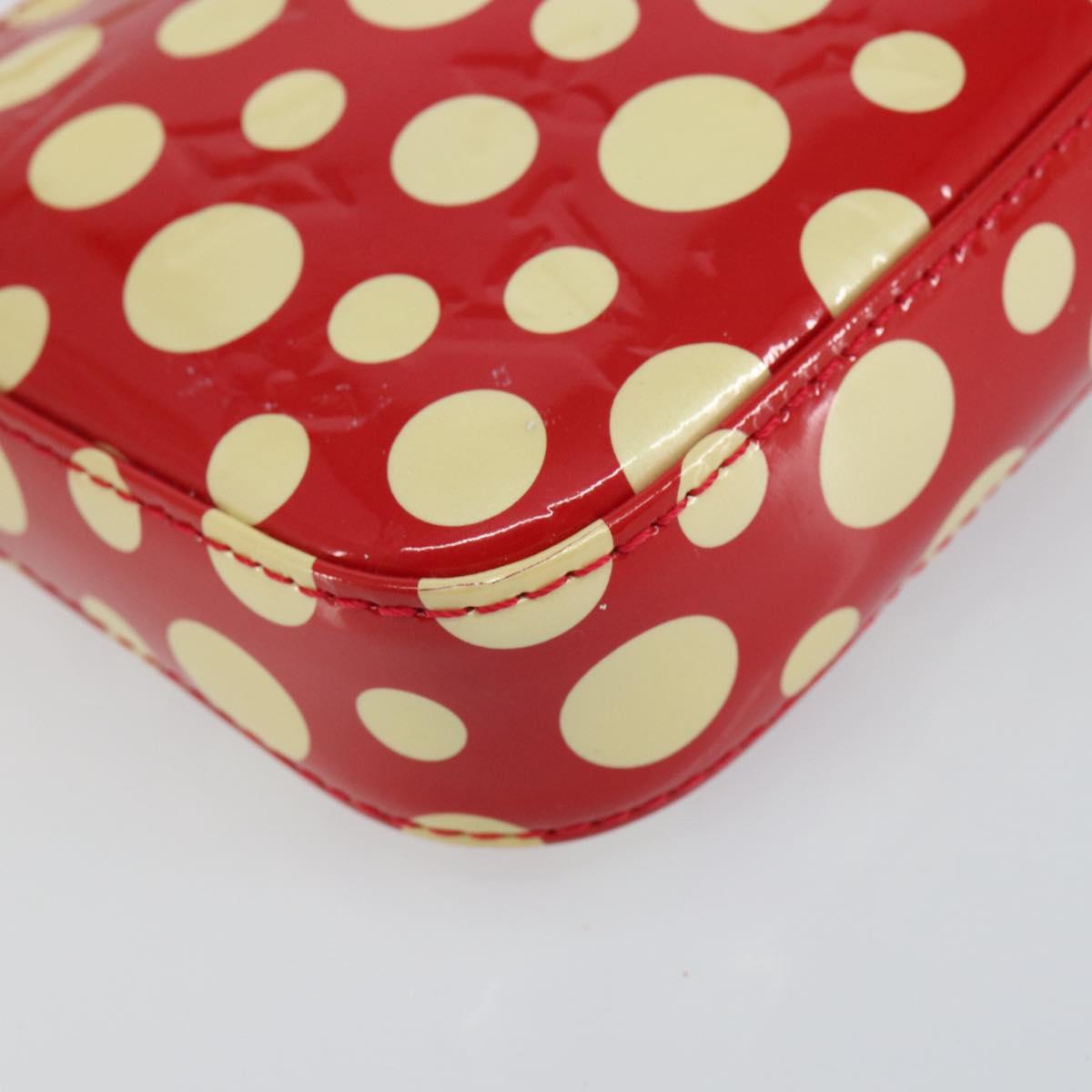 LOUIS VUITTON Vernis Yayoi Kusama Pochette Accessoires Red M91428 Auth 141217SM