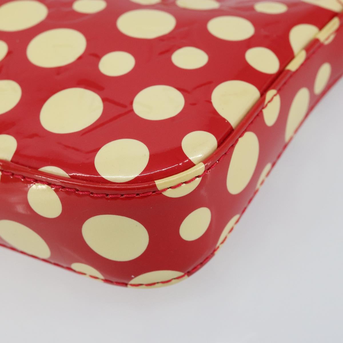 LOUIS VUITTON Vernis Yayoi Kusama Pochette Accessoires Red M91428 Auth 141217SM