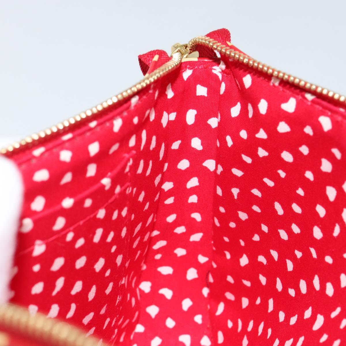 LOUIS VUITTON Vernis Yayoi Kusama Pochette Accessoires Red M91428 Auth 141217SM