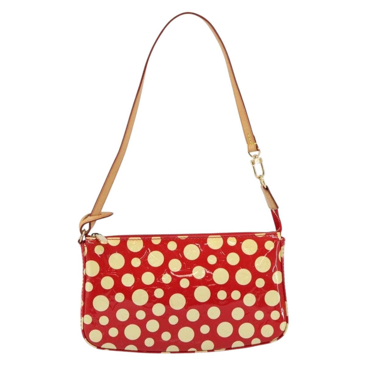 LOUIS VUITTON Vernis Yayoi Kusama Pochette Accessoires Red M91428 Auth 141217SM