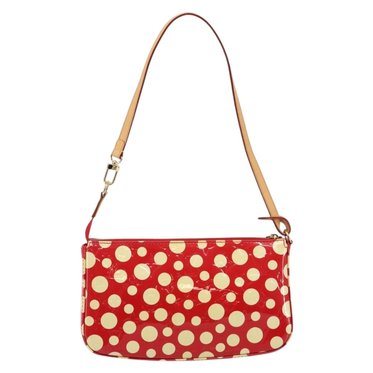 LOUIS VUITTON Vernis Yayoi Kusama Pochette Accessoires Red M91428 Auth 141217SM