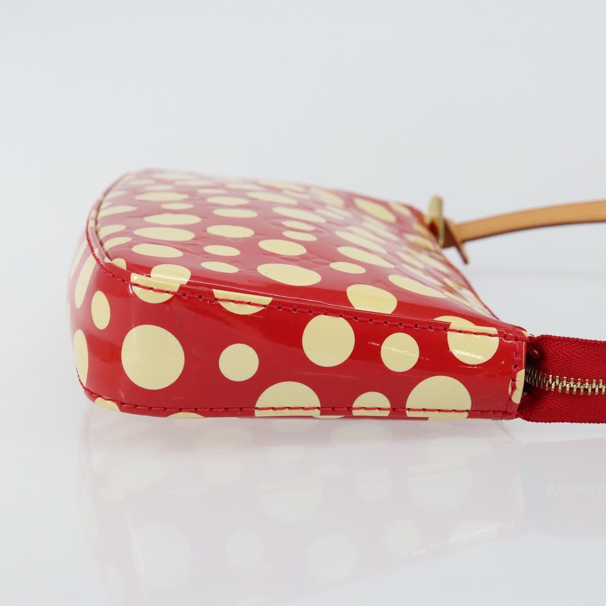 LOUIS VUITTON Vernis Yayoi Kusama Pochette Accessoires Red M91428 Auth 141217SM