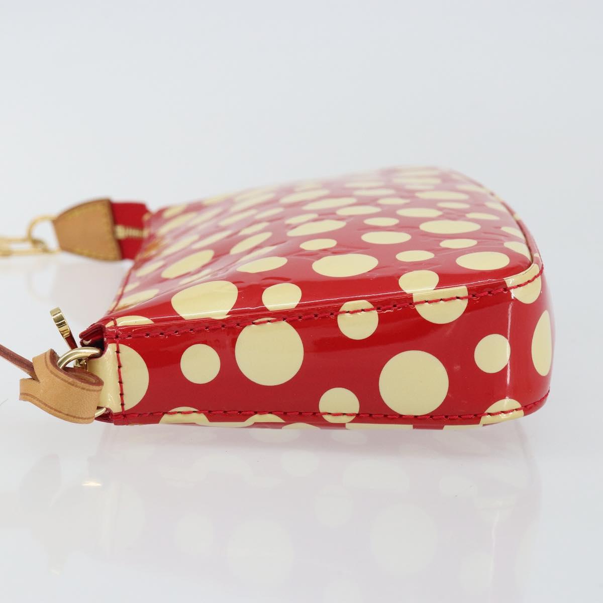 LOUIS VUITTON Vernis Yayoi Kusama Pochette Accessoires Red M91428 Auth 141217SM