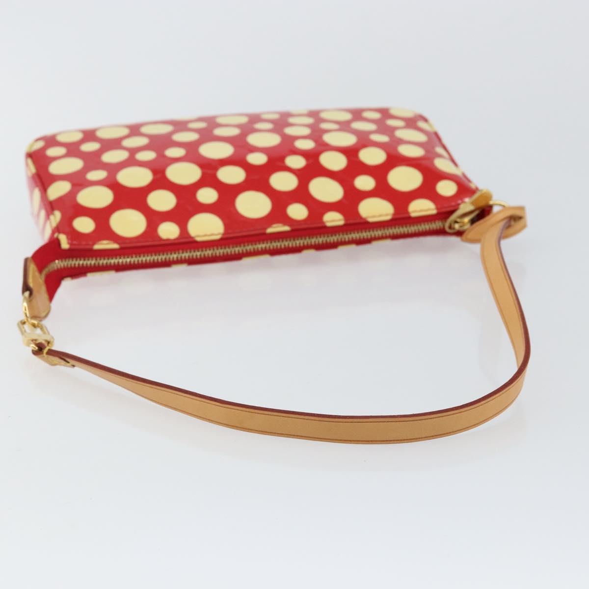 LOUIS VUITTON Vernis Yayoi Kusama Pochette Accessoires Red M91428 Auth 141217SM