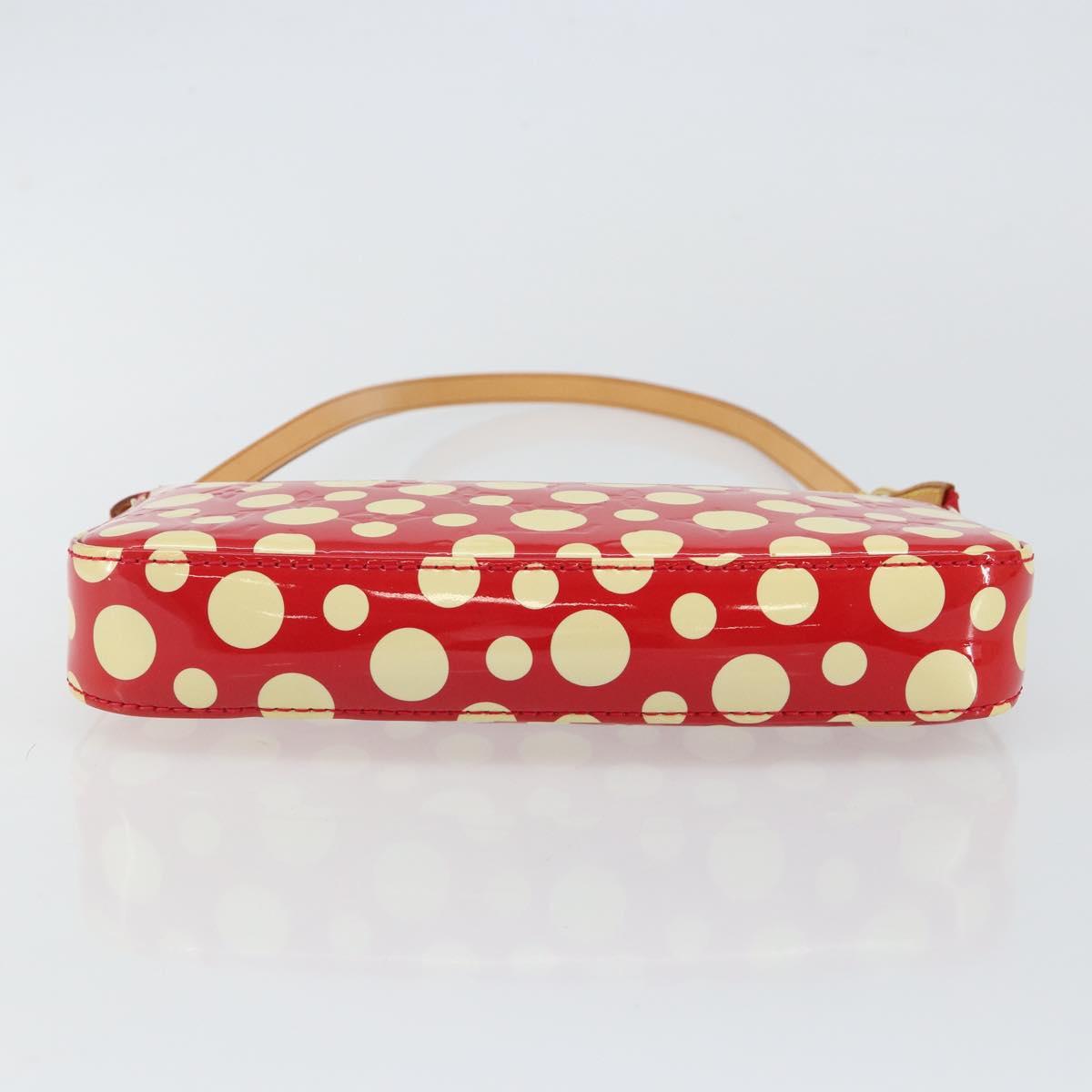 LOUIS VUITTON Vernis Yayoi Kusama Pochette Accessoires Red M91428 Auth 141217SM