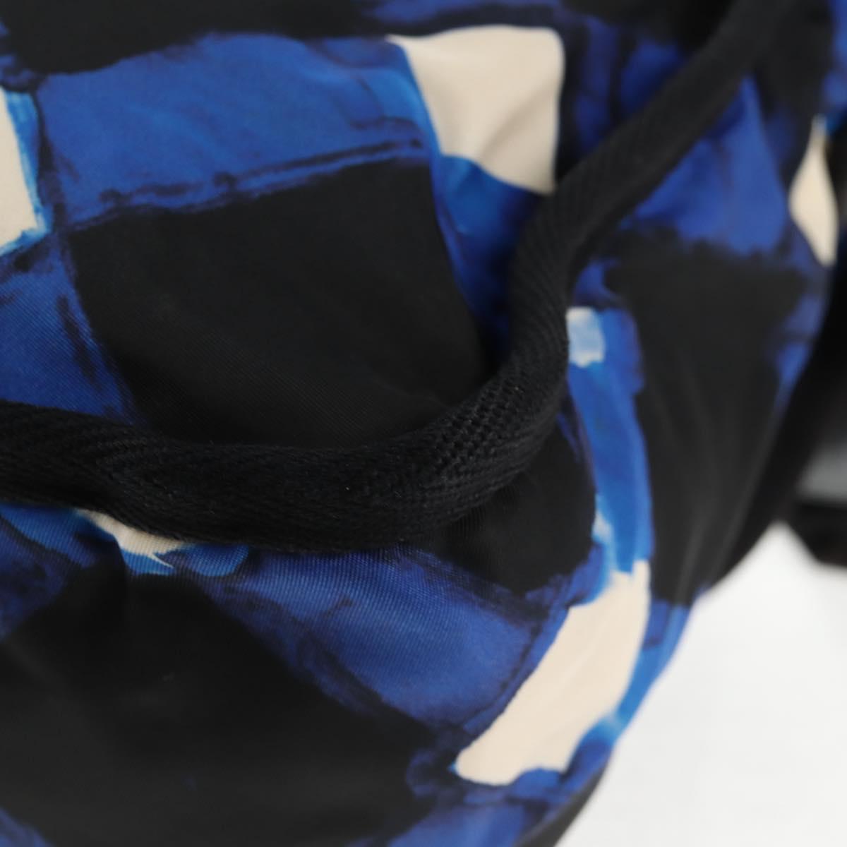 CHANEL Shoulder Bag Nylon Blue Black Silver CC Auth 141222A