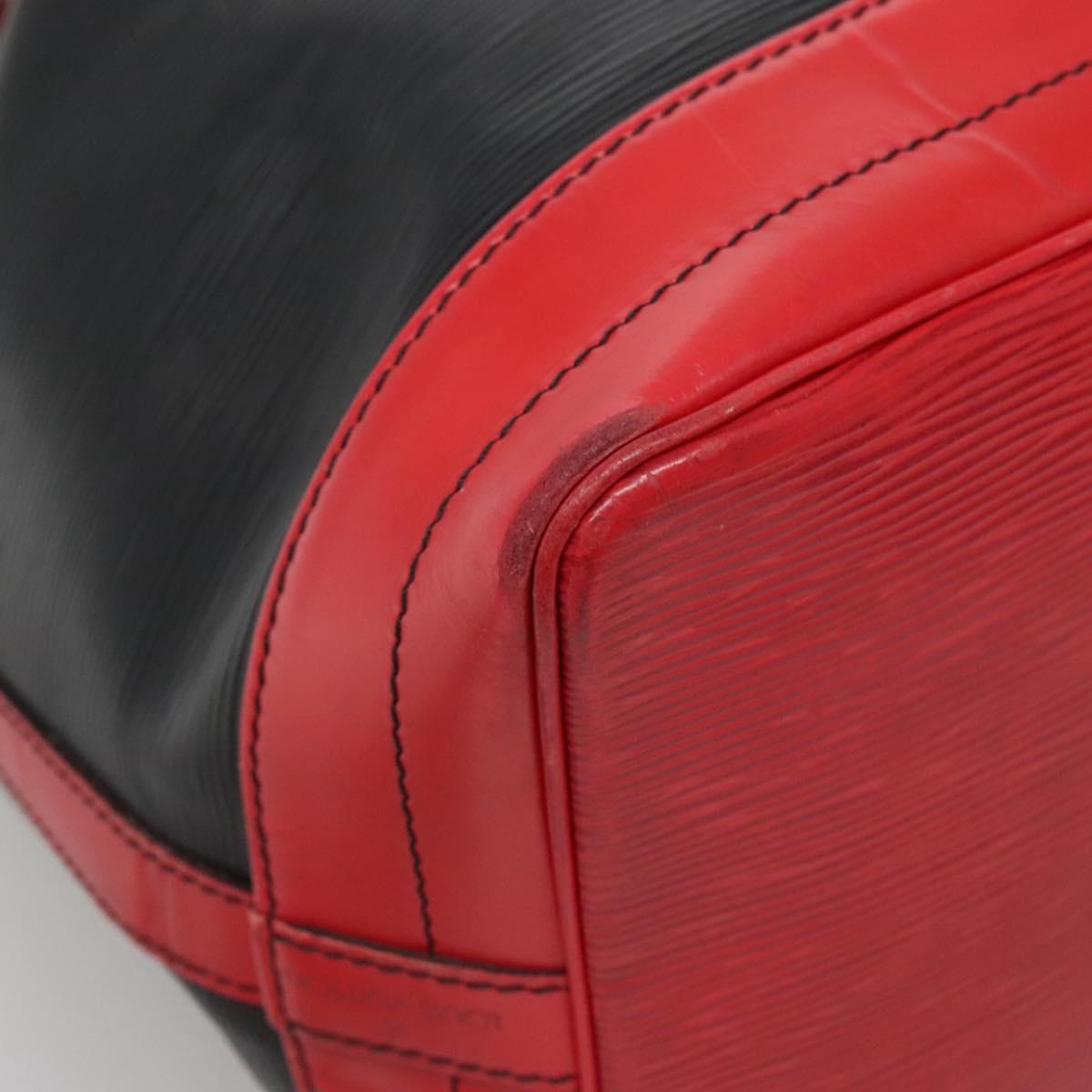 LOUIS VUITTON Epi Noe Shoulder Bag Bicolor Black Red M44017 LV Auth 141236