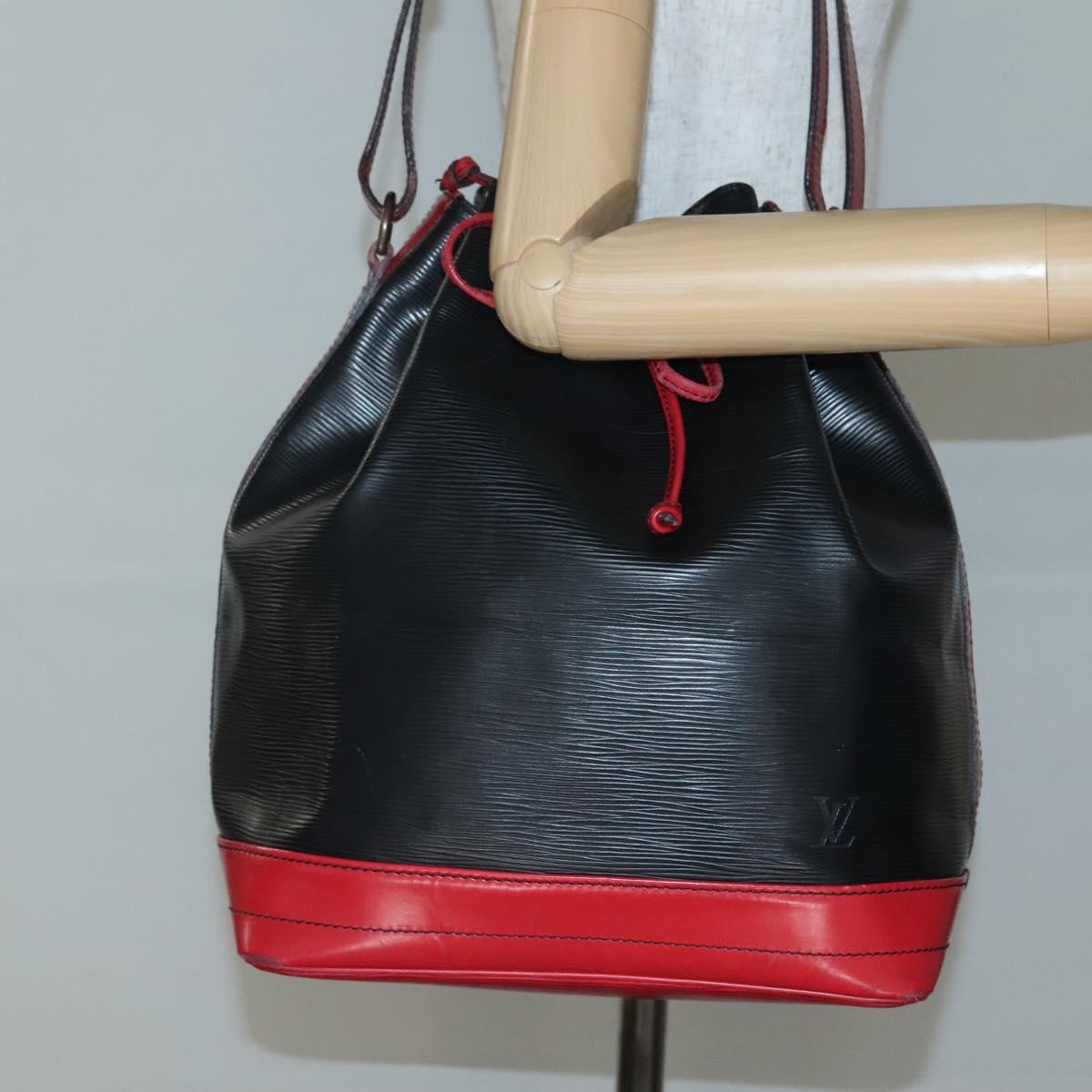 LOUIS VUITTON Epi Noe Shoulder Bag Bicolor Black Red M44017 LV Auth 141236